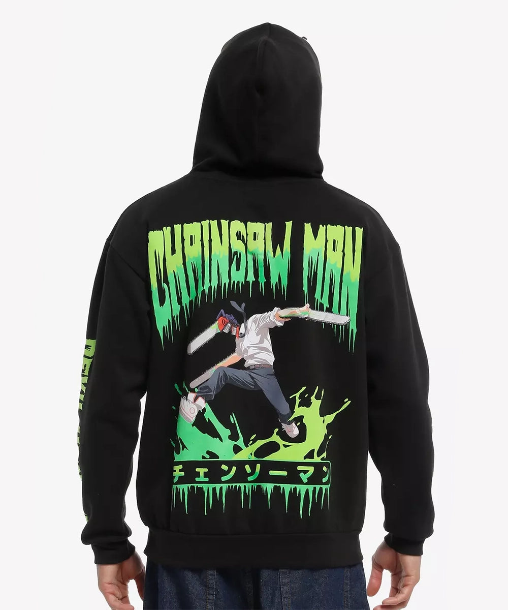 Hoodie Denji Green Two Sides