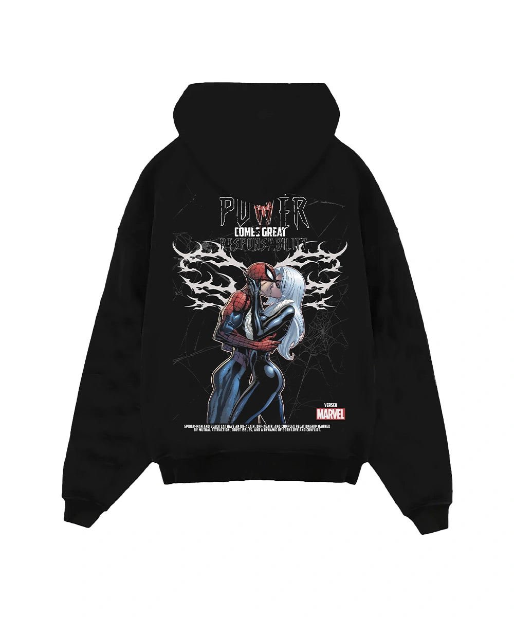 Collection of Hoodie Spiderman x Black Cat sin mangas in a gallery layout